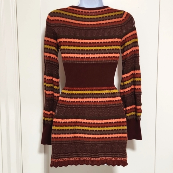 Free People Burgundy Stripe Knit Dress - Picture 6 of 10